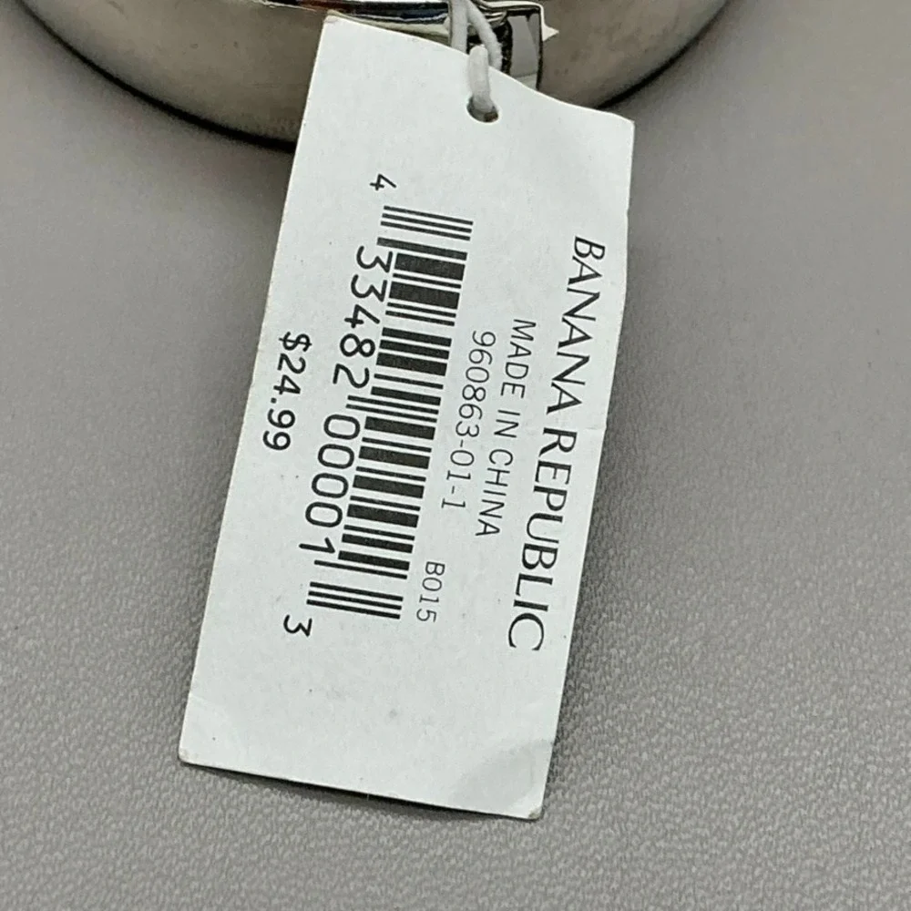 Banana Republic Bracelet Womens Silver Tone Interlocking Link Hinge Bangle 7